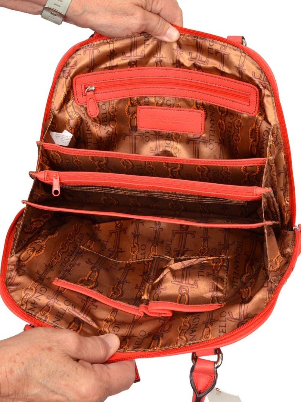 Pretty Reddish Pebbled Leather Tignanello NWT! - Picture 3 of 9